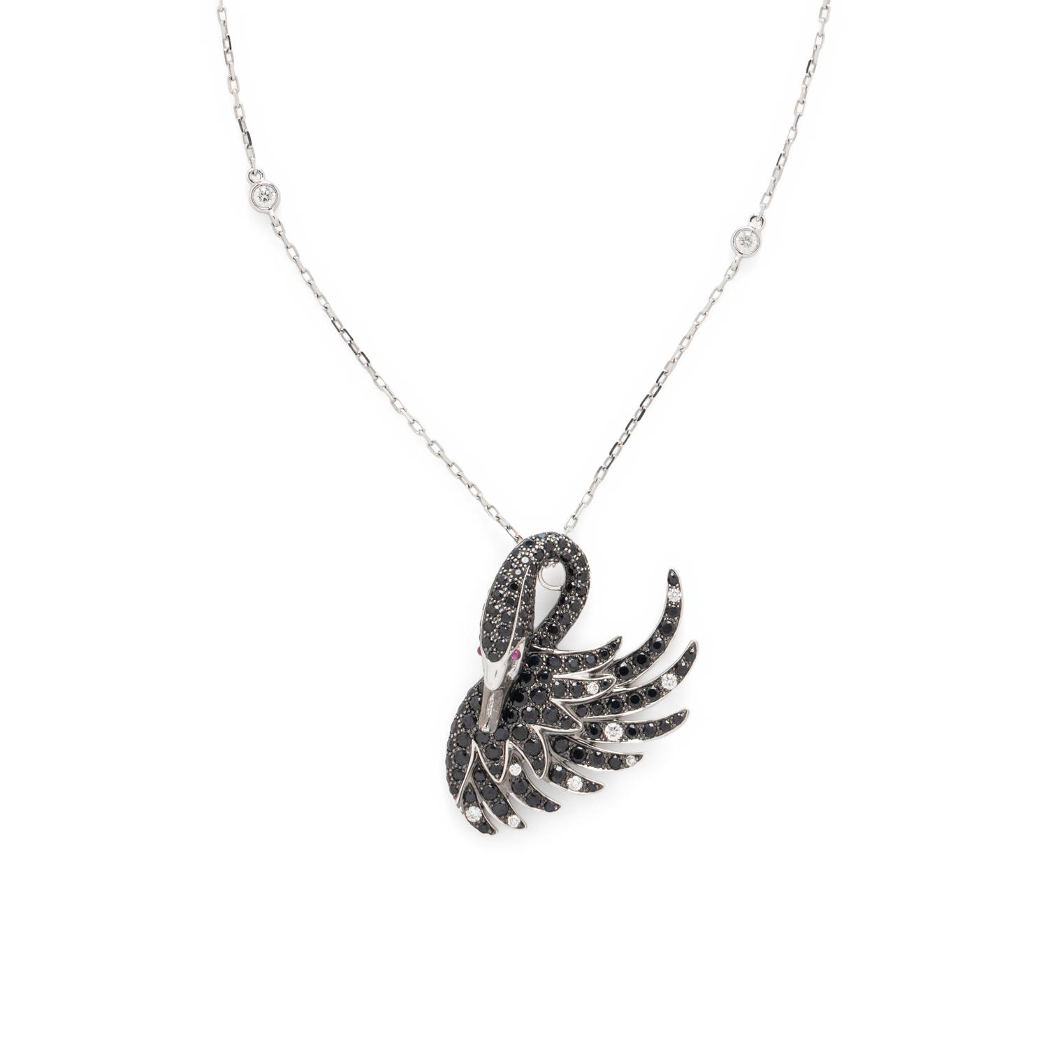BOUCHERON, BLACK SAPPHIRE, DIAMOND, AND RUBY 'CYPRIS' NECKLACE