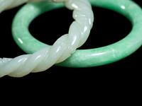 Two Chinese Jadeite and Jade Bangles