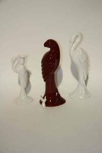 A Group of Nine Haeger Pottery Bird Figures Height of tallest 17 inches.