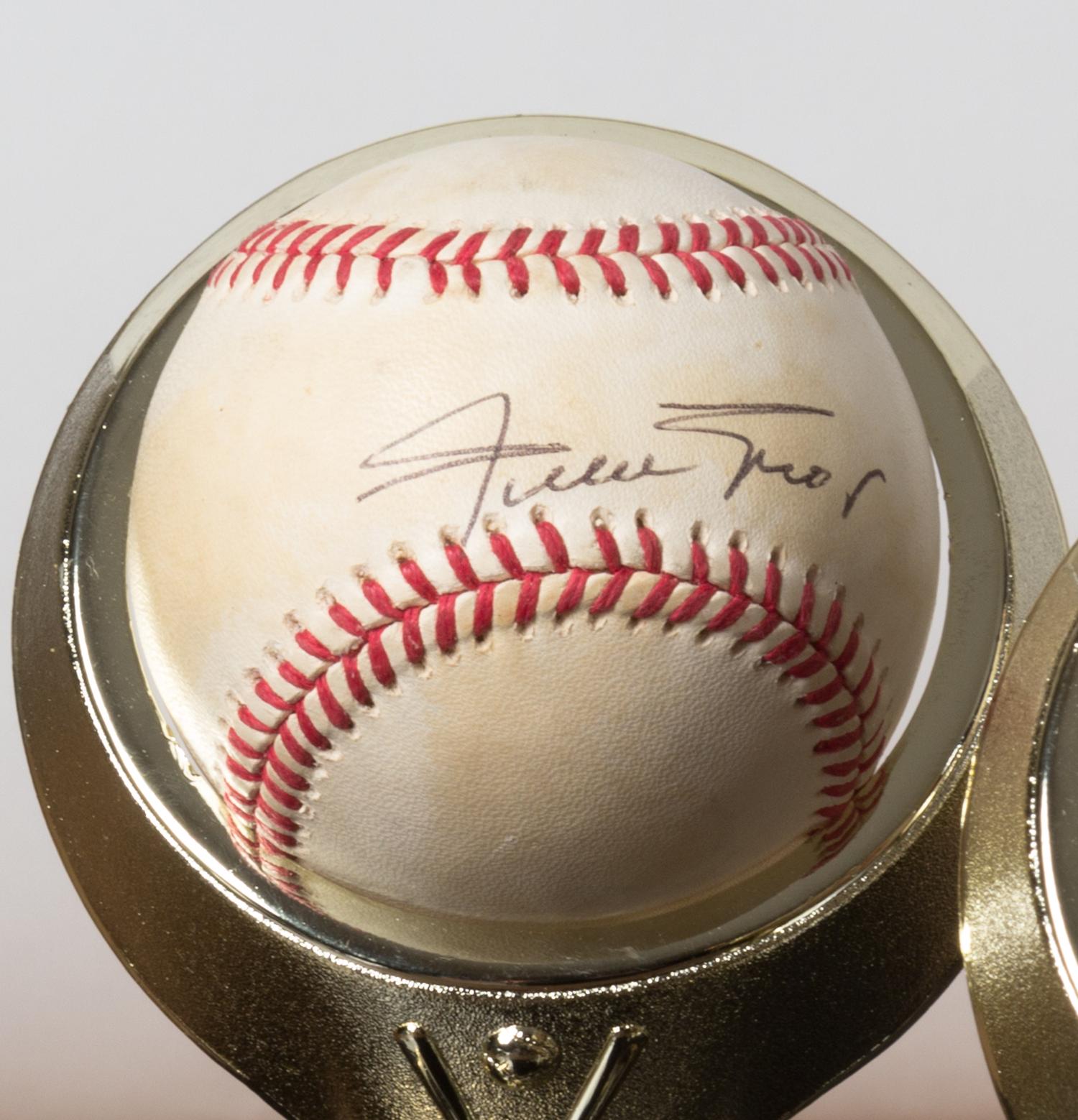 A Collection of Eleven 500 Home Run Club Autographed Baseballs Height of display case 9 inches x width 36 1/2 x depth 10 inches.