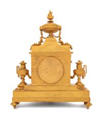 A Louis XVI Style Gilt Bronze Mantel Clock