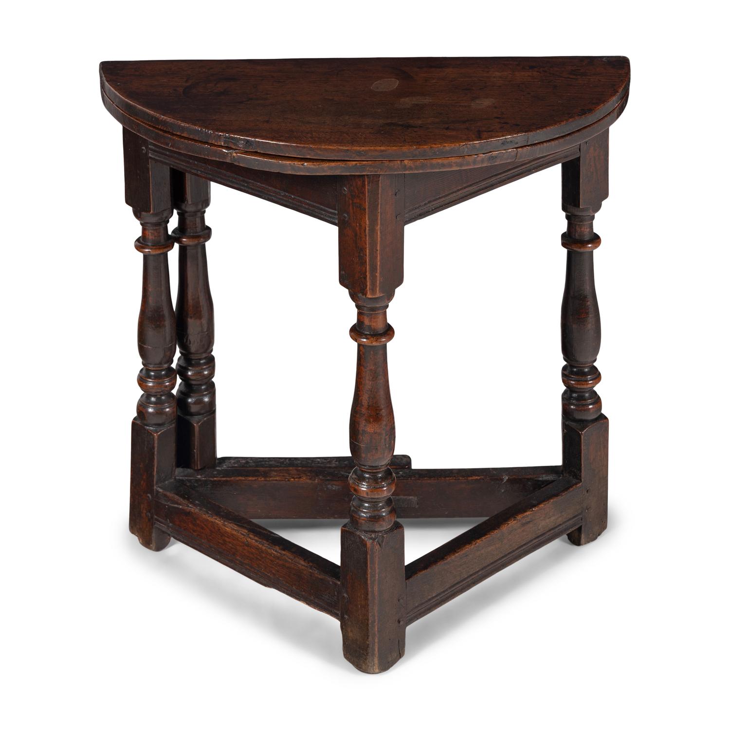 An English Oak Flip-Top Credence Table