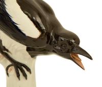 A Large Meissen Porcelain Magpie Figurine