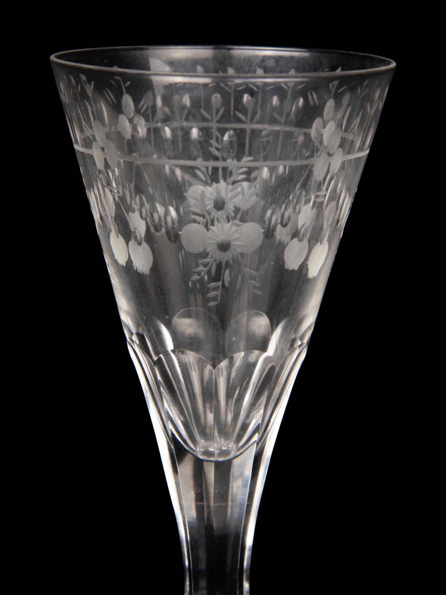 A Czech Etched Glass Stemware Service