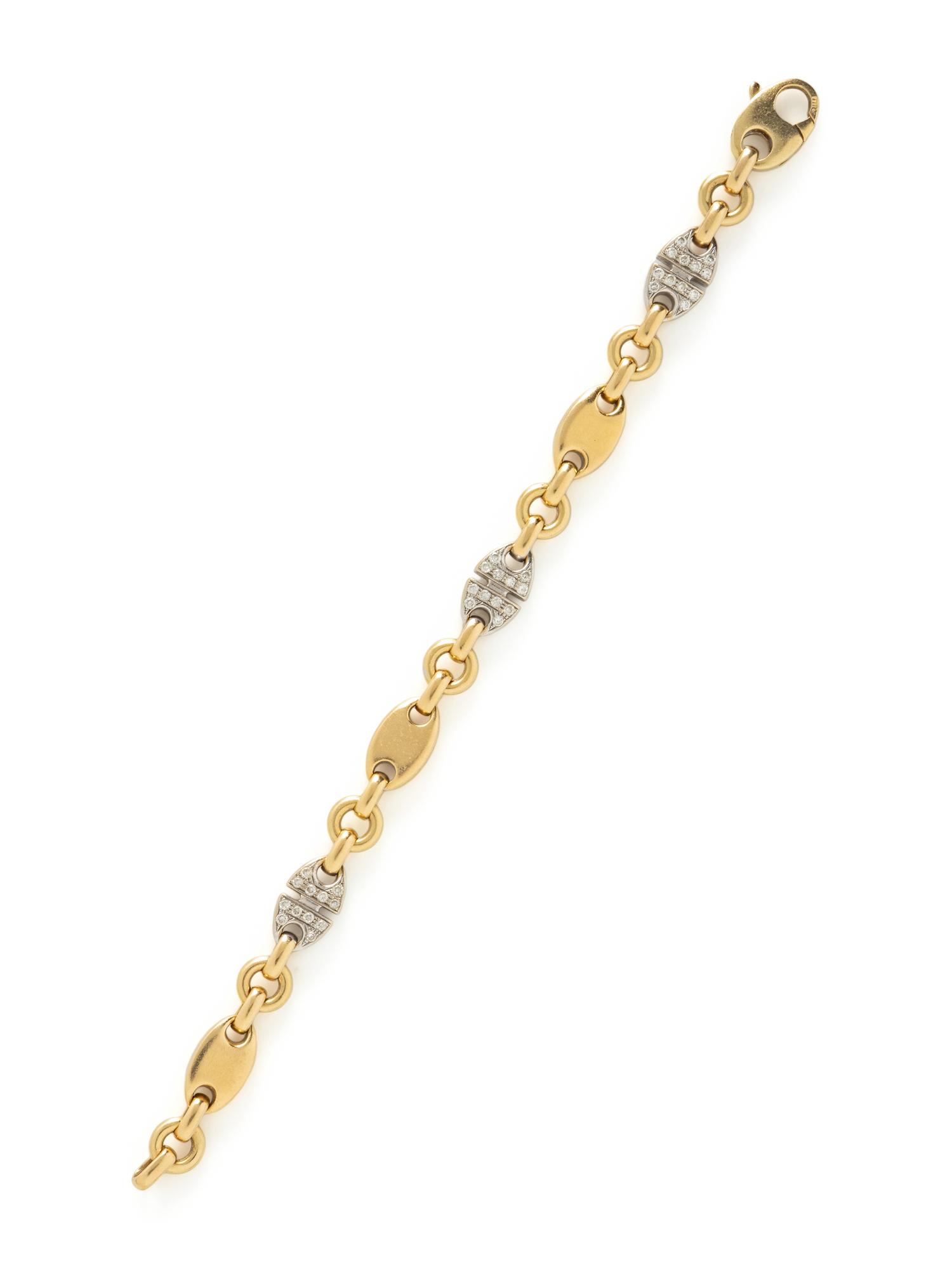 BICOLOR GOLD AND DIAMOND BRACELET