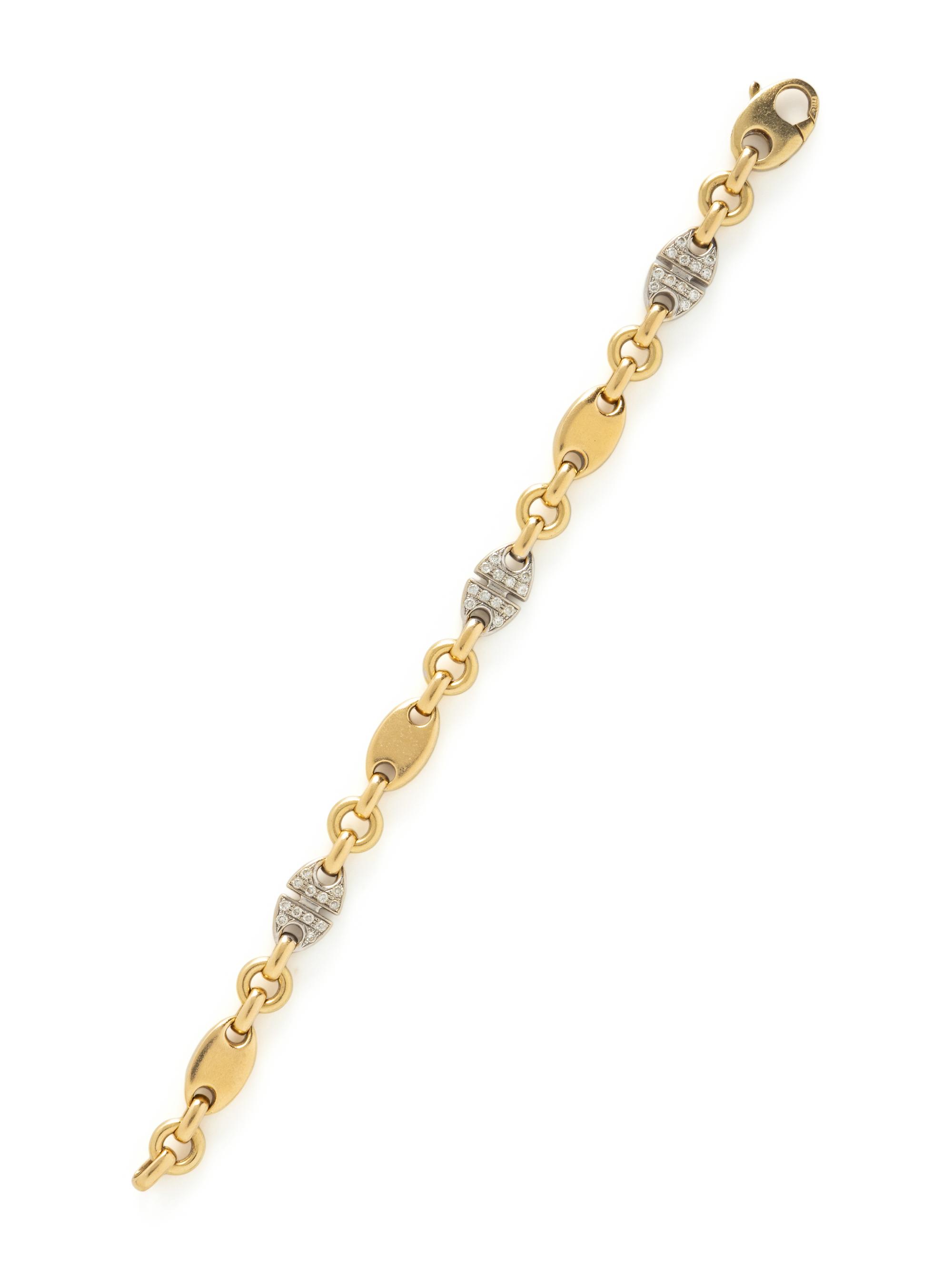 BICOLOR GOLD AND DIAMOND BRACELET