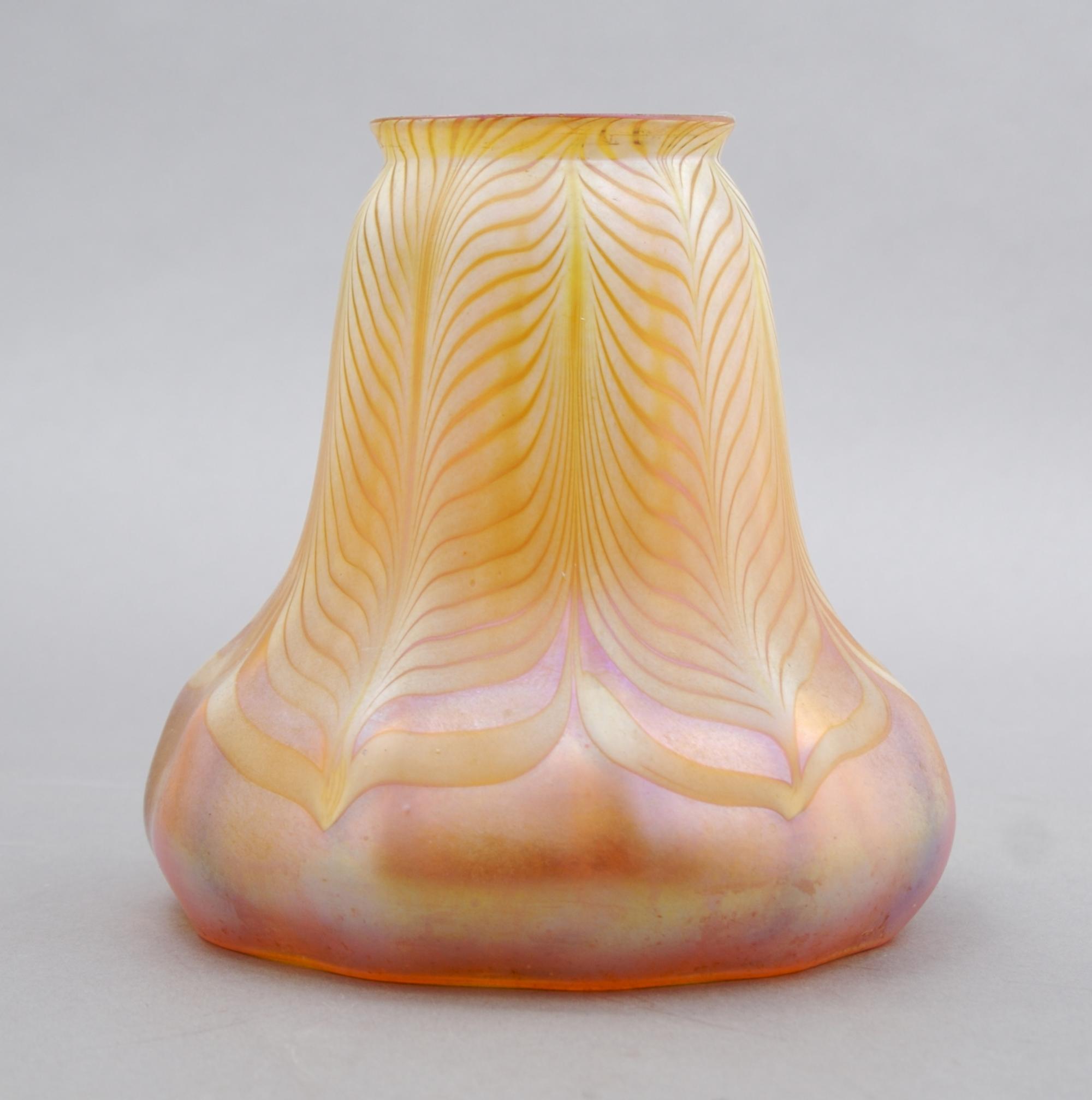 A Quezal Glass Shade, Height 4 3/4 inches.