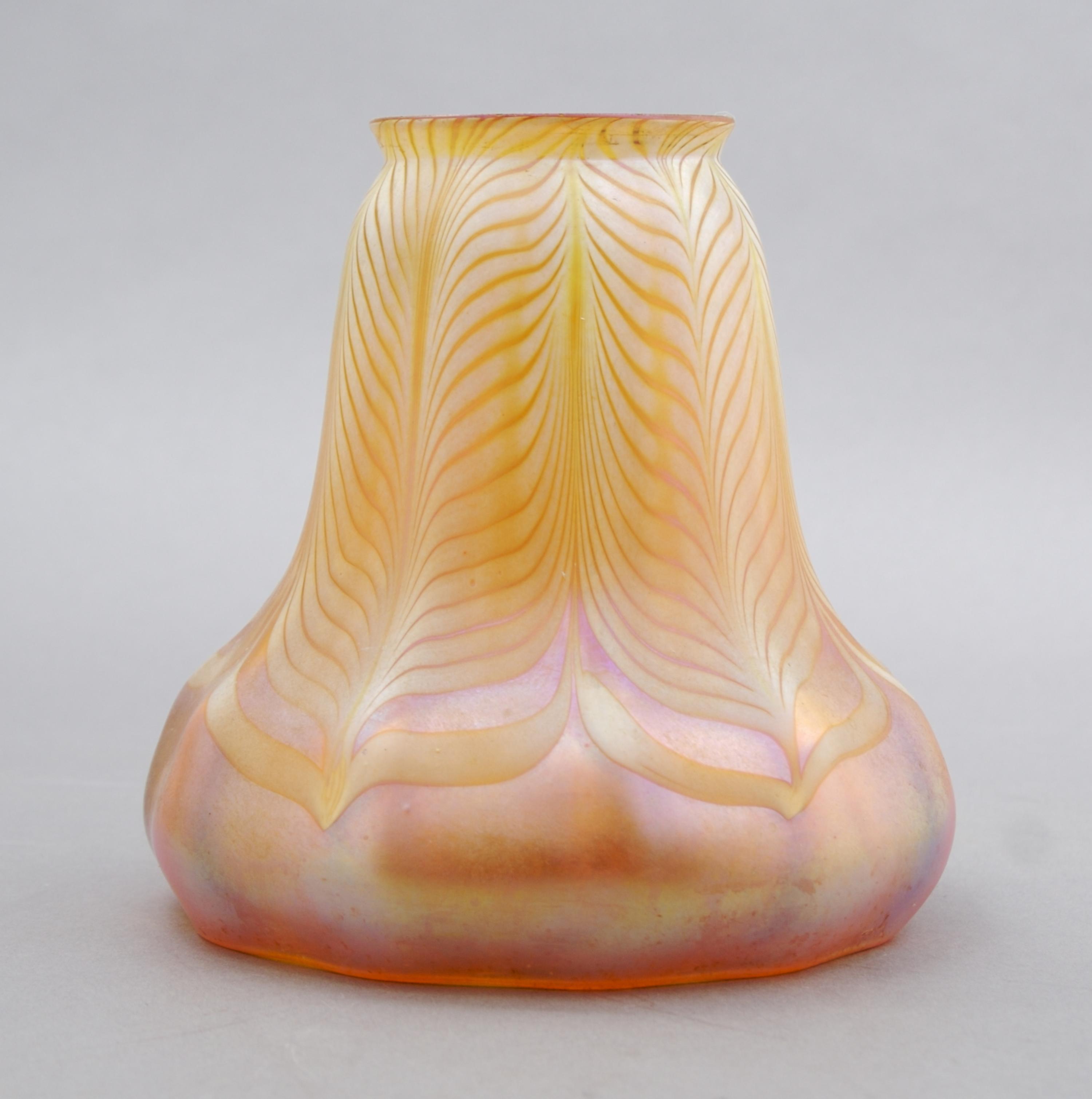 A Quezal Glass Shade, Height 4 3/4 inches.