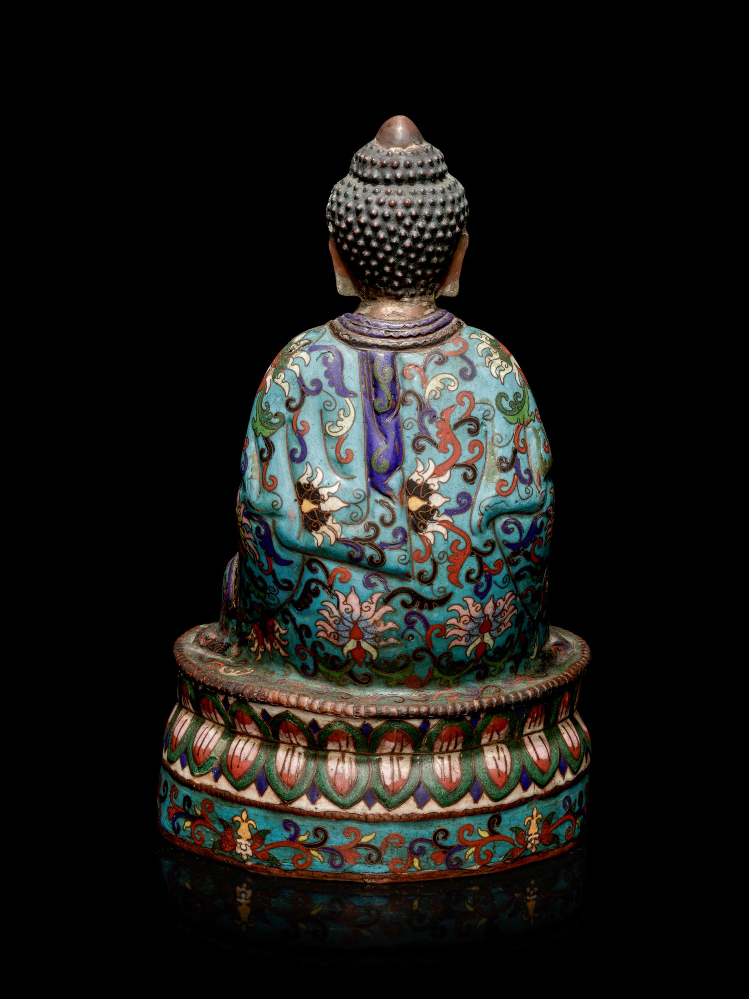 A Chinese Cloisonne Enamel Figure of Buddha