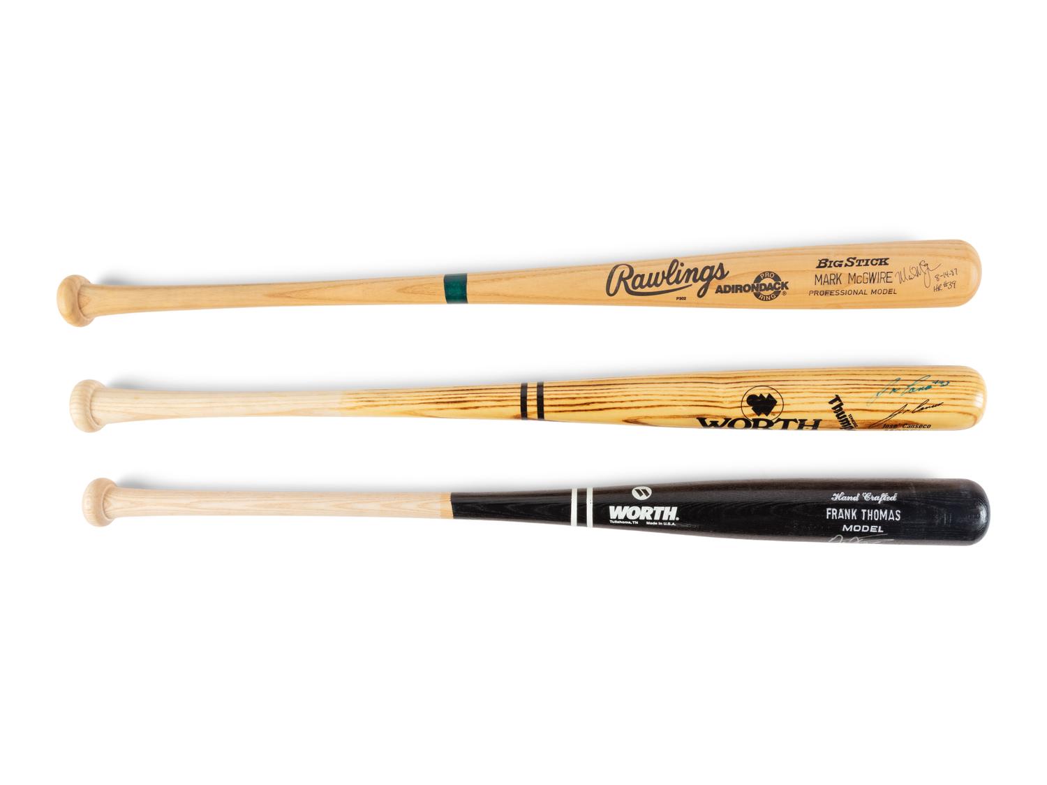A Collection of 1980s-90s Stars Signed Autograph Bats (3)
