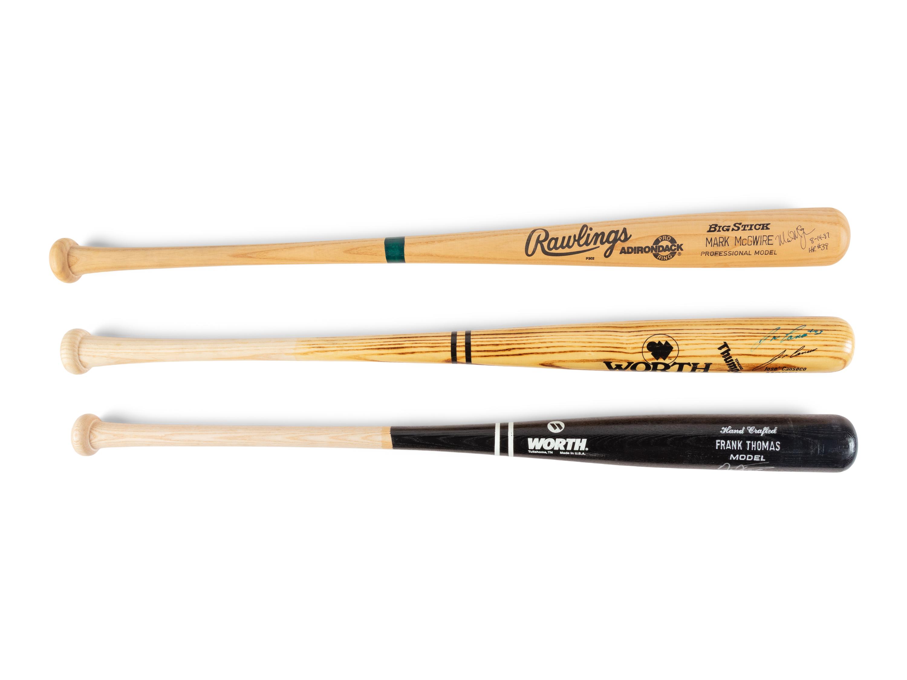 A Collection of 1980s-90s Stars Signed Autograph Bats (3)