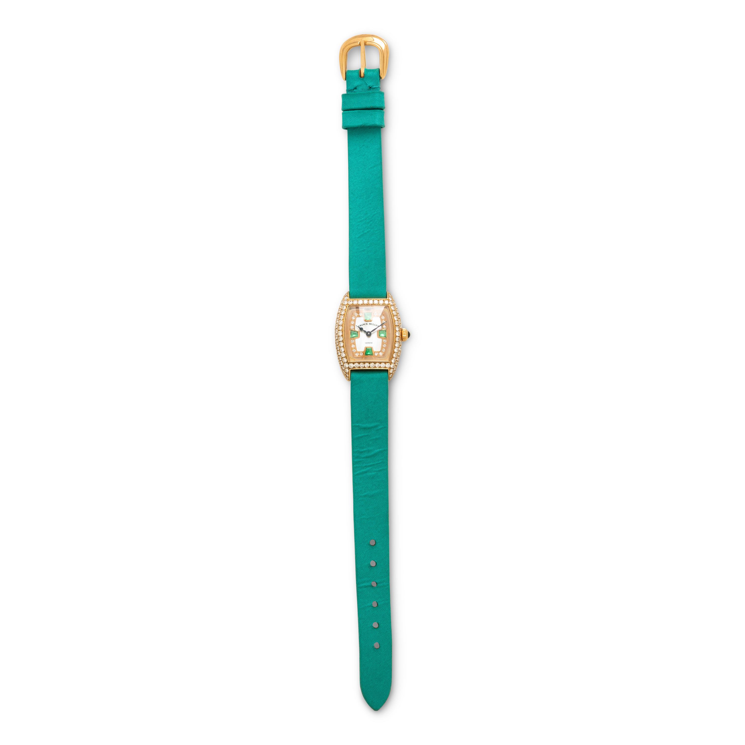 Franck Muller, Ref. 2500QZD, Yellow Gold and Diamond 'Cintrée Curvex' Watch