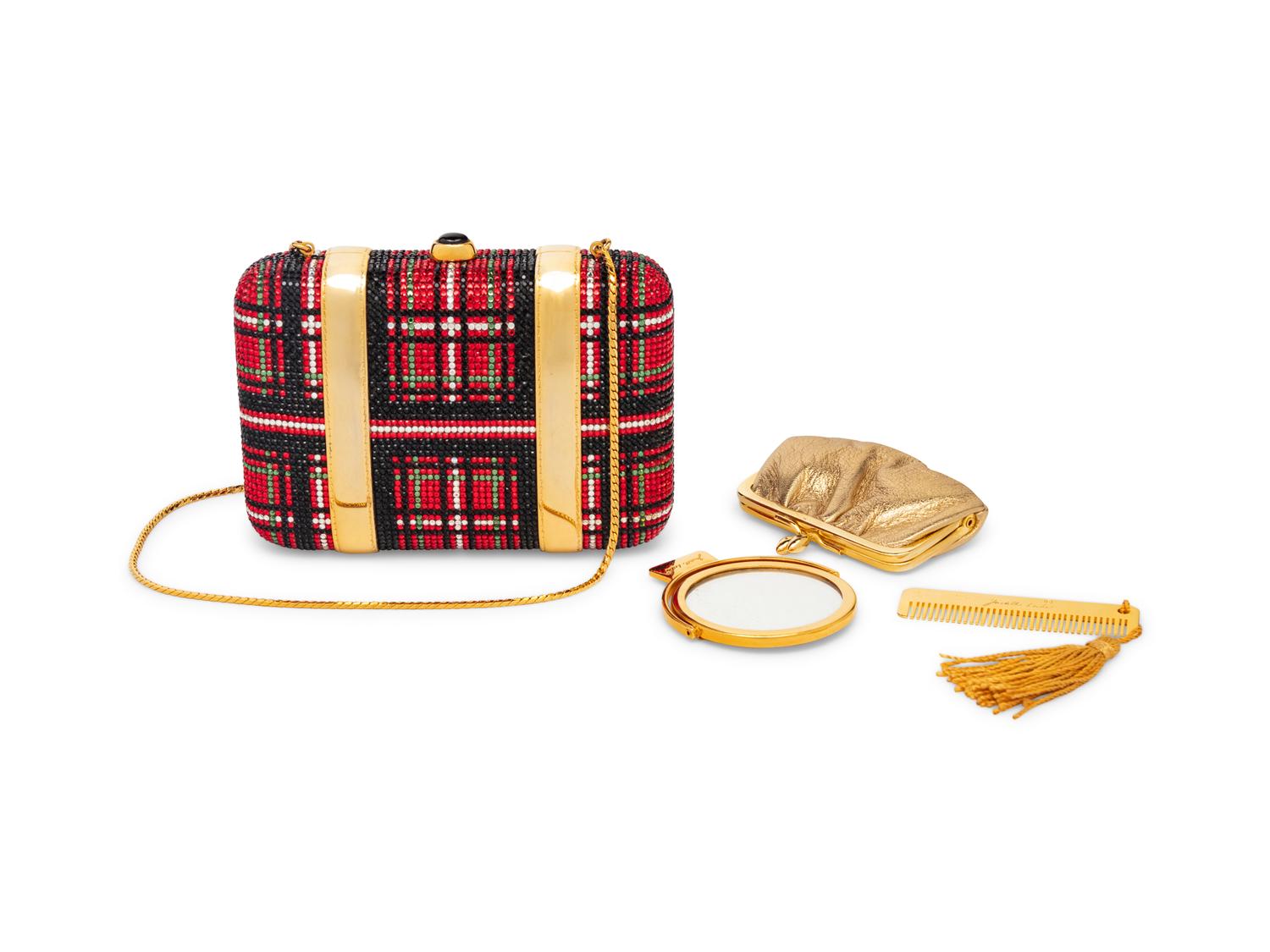 Judith Leiber Tartan Trunk M inaudière