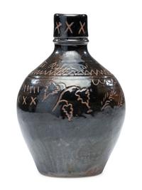 A Potter Ridge Albany Slip-Glazed and Incised Jug