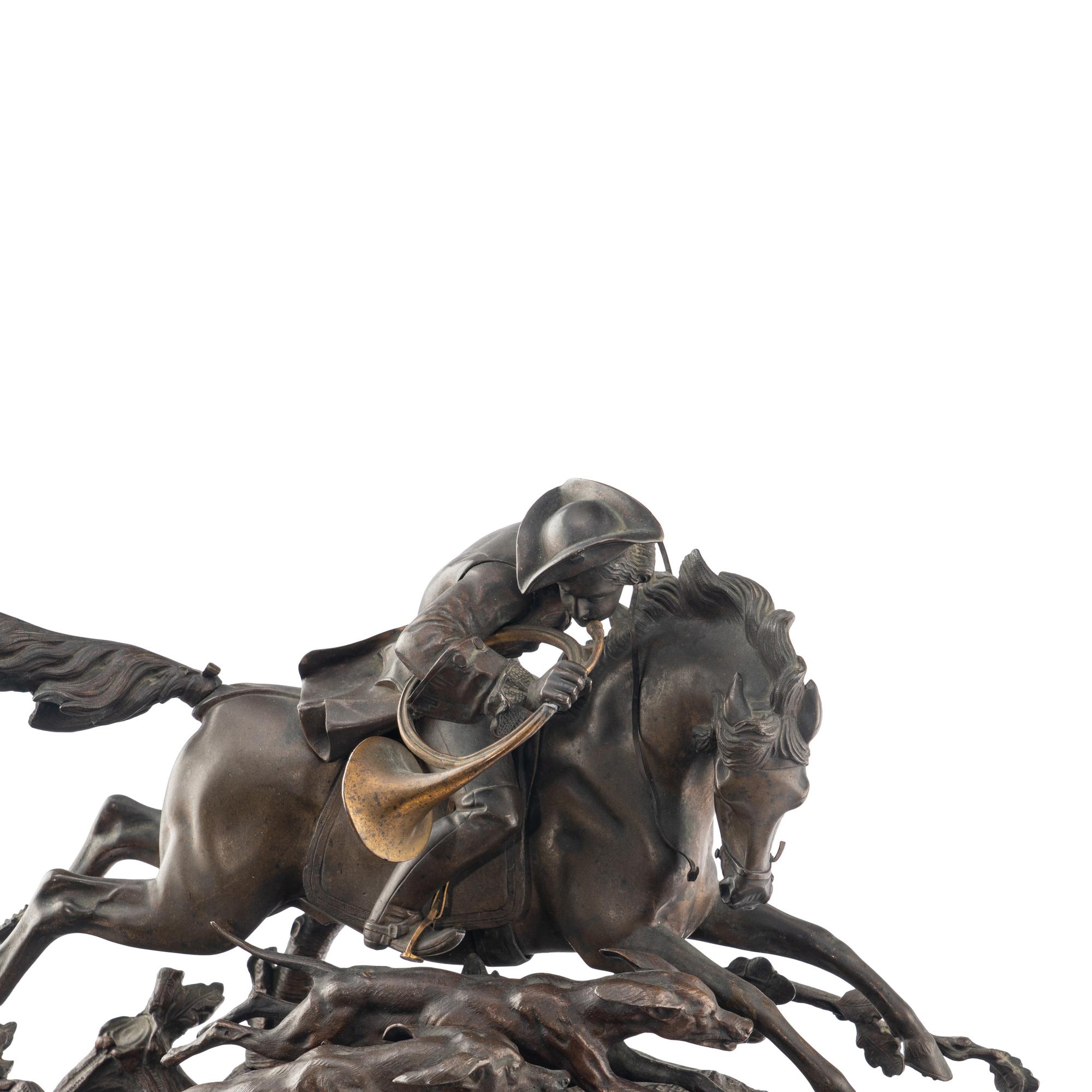 A French Parcel-Gilt Bronze Mounted Marble Mantel Clock