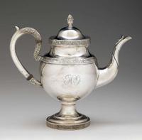 Silver teapot robert keyworth (active 1822-1855), washington, dc