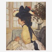 Laurence A. Campbell (American, B. 1939) Seated Woman Looking Out the Window