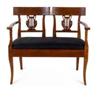 An Italian Neoclassical Style Walnut Double Chairback Settee