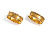 VICTORIAN, PAIR OF YELLOW GOLD BANGLE BRACELETS