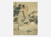 Zhang Daqian (Chinese, 1899-1983) Scholar Meditating in a Landscape, 1948 張大千（1899-1983）高士靜思圖 1948