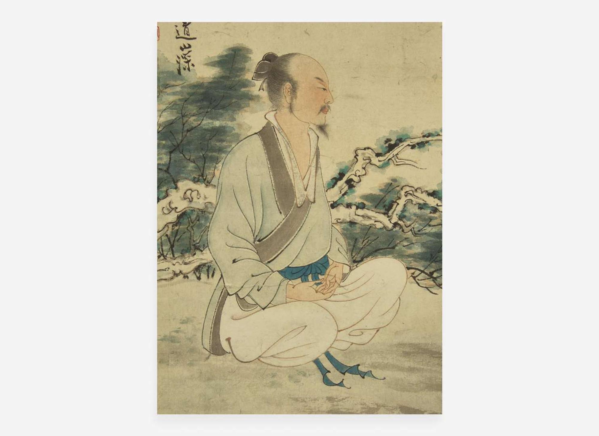 Zhang Daqian (Chinese, 1899-1983) Scholar Meditating in a Landscape, 1948 張大千（1899-1983）高士靜思圖 1948