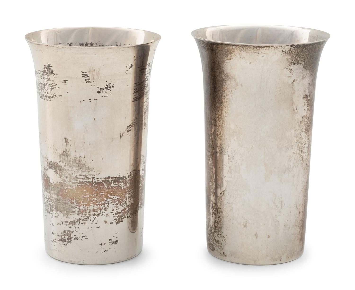 A Pair of American Silver Tumblers