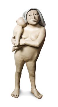 Roxanne Swentzell, (American, b.1962), Woman with Baby on Hip