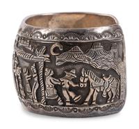 Navajo Sterling Silver Storyteller Cuff Bracelet