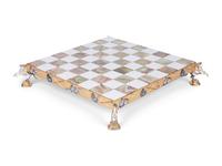 A Piero Benzoni Silver- and Gold-Plated Cast Bronze Chess Set