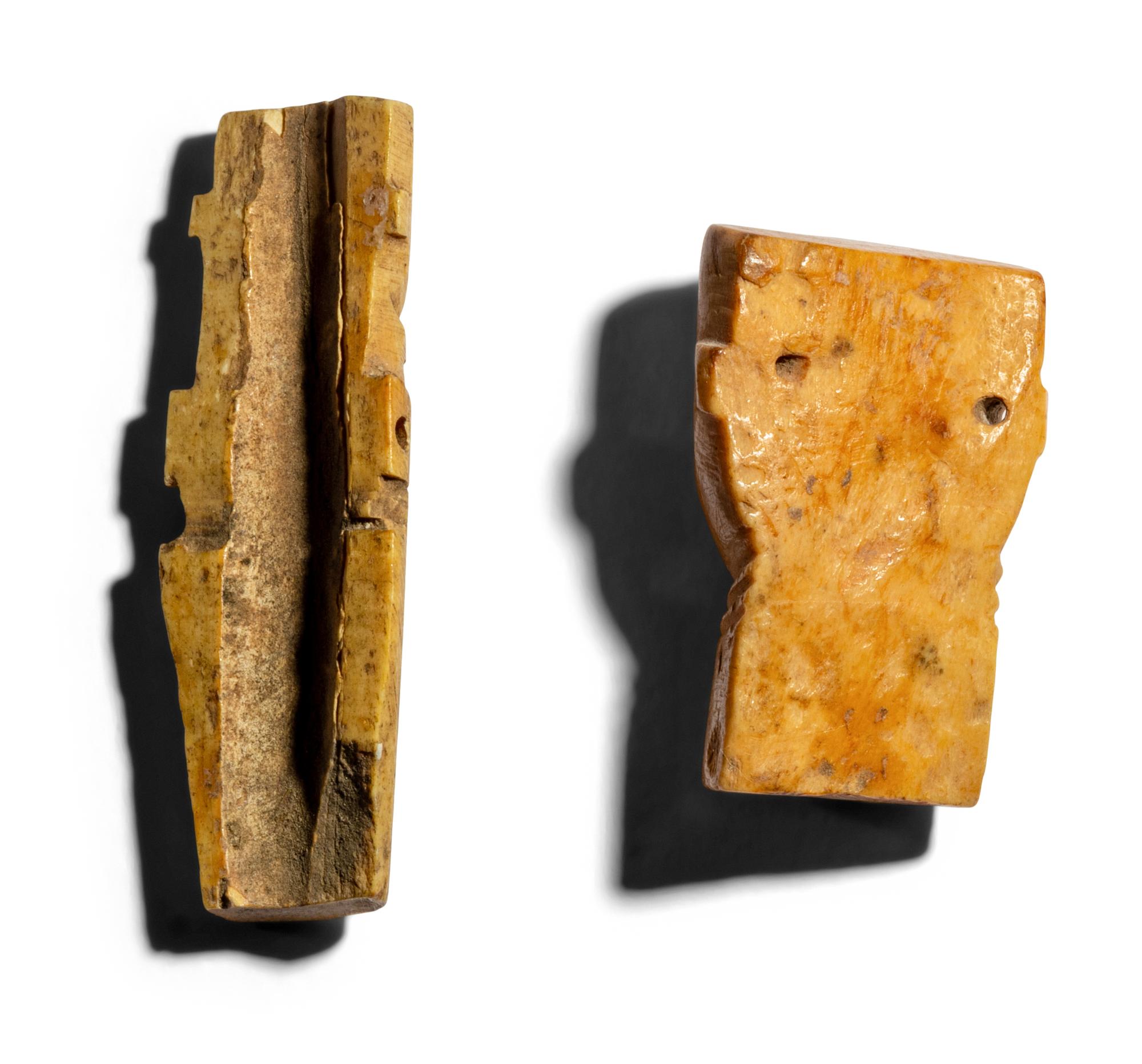 Two Coptic Bone Votive Figures