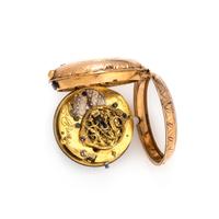 GILT-METAL OPEN FACE POCKET WATCH