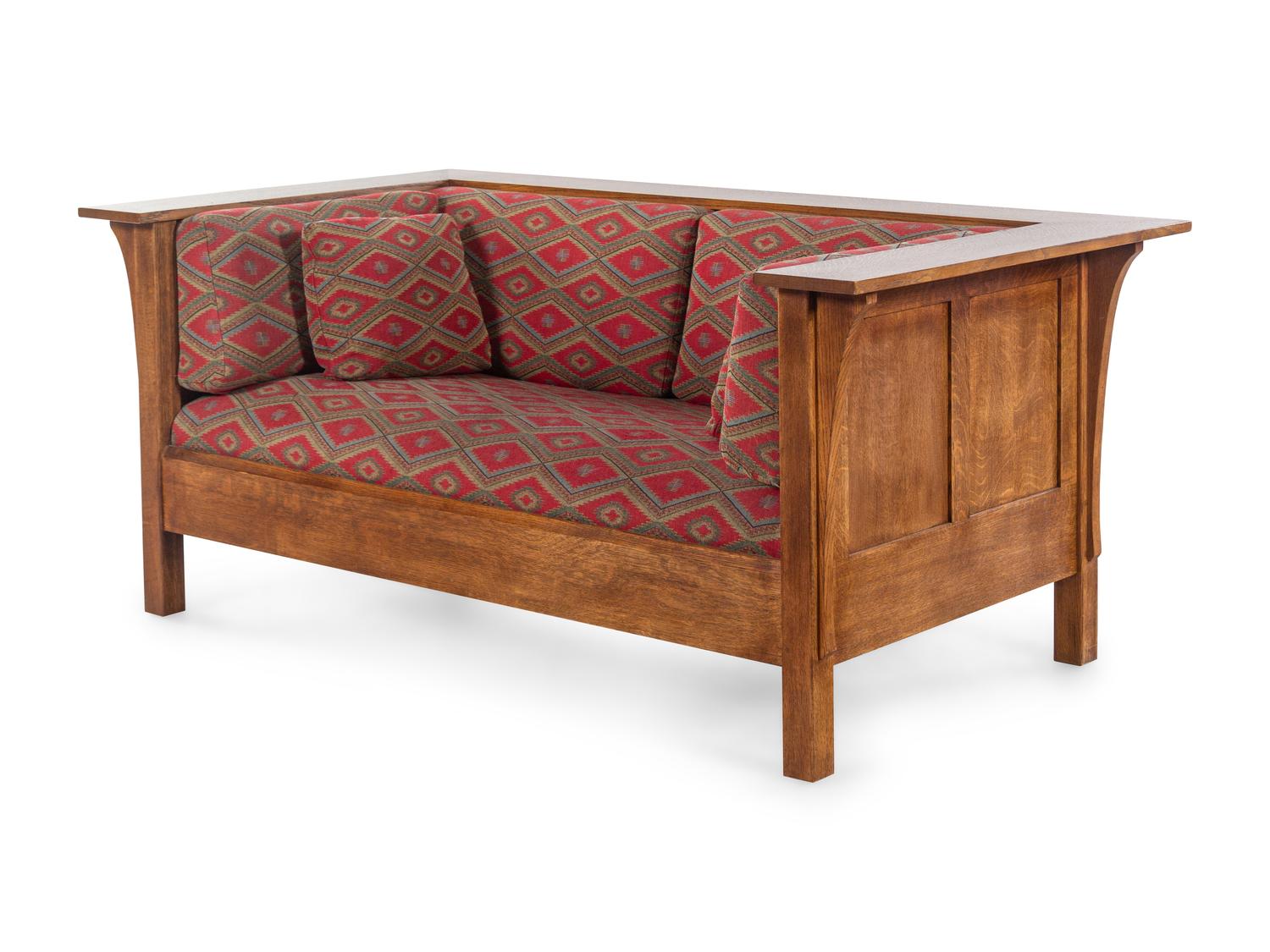 A Contemporary Stickley Arts and Crafts Style Oak Sofa