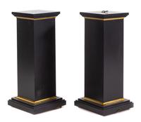 A Pair of Parcel Gilt Ebonized Pedestals Height 40 inches. — 20TH CENTURY