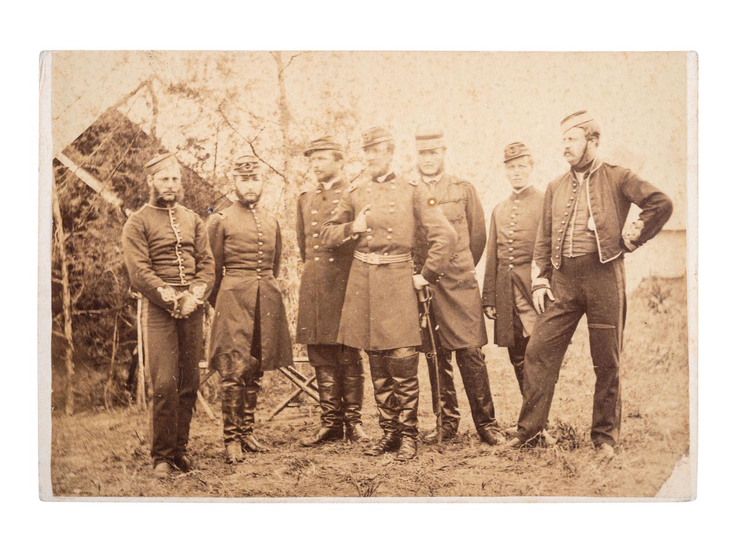 [CIVIL WAR]. BRADY, Mathew, photographer. Gen'l Barry and Staff, Near Richmond, June 1862.