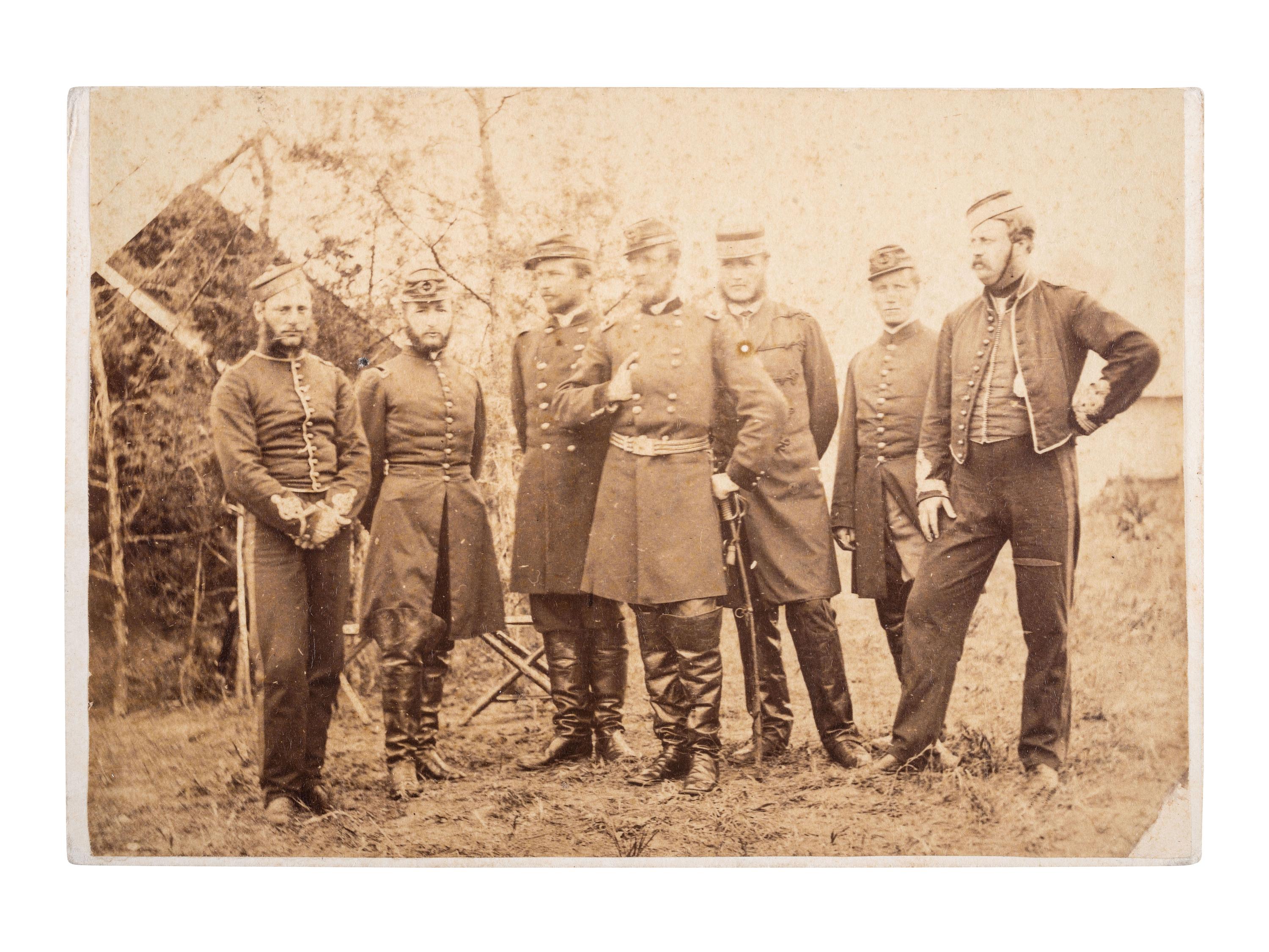 [CIVIL WAR]. BRADY, Mathew, photographer. Gen'l Barry and Staff, Near Richmond, June 1862.
