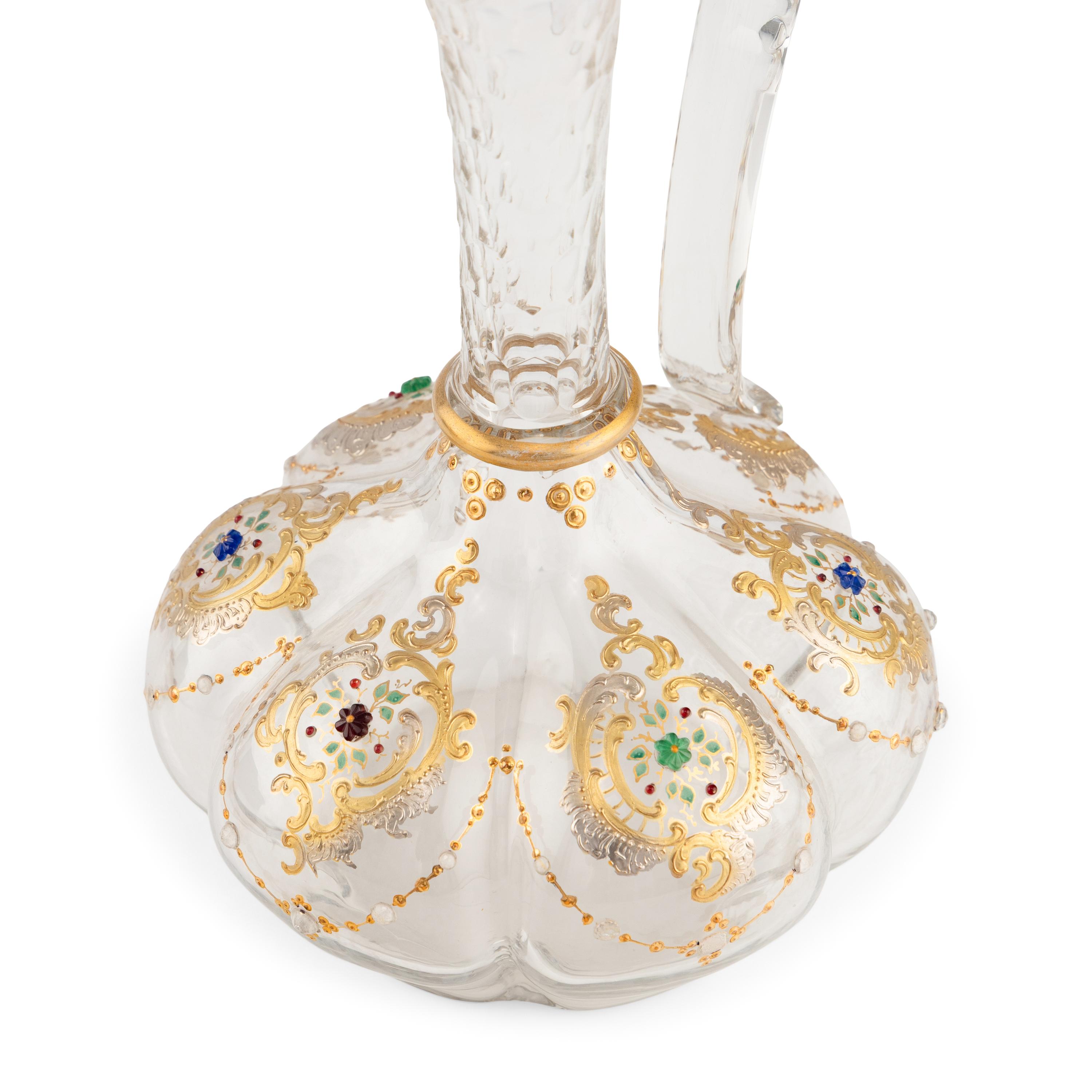 A Venetian Enameled and Gilt Decorated Glass Table Service
