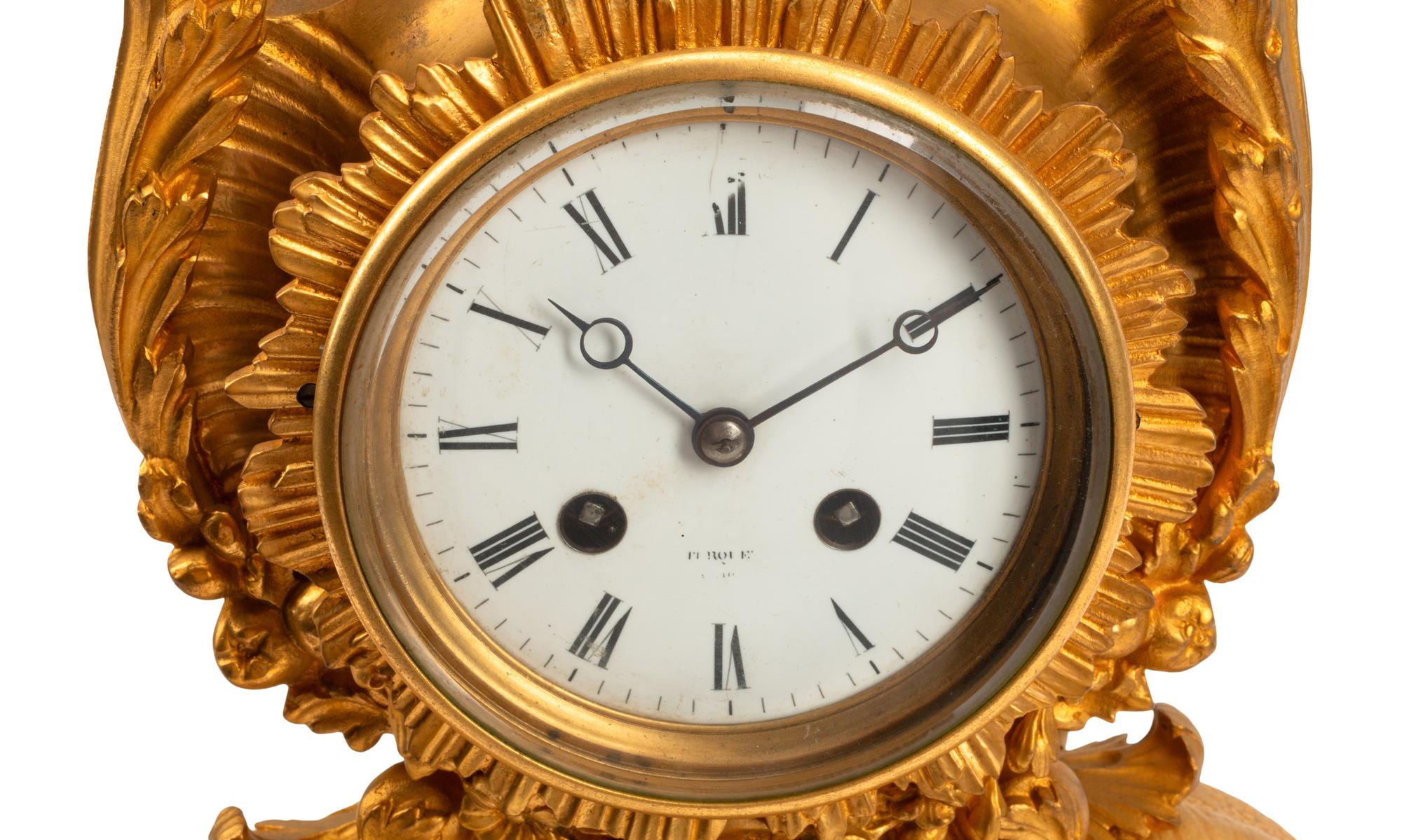 A French Gilt Bronze Rhinoceros Clock