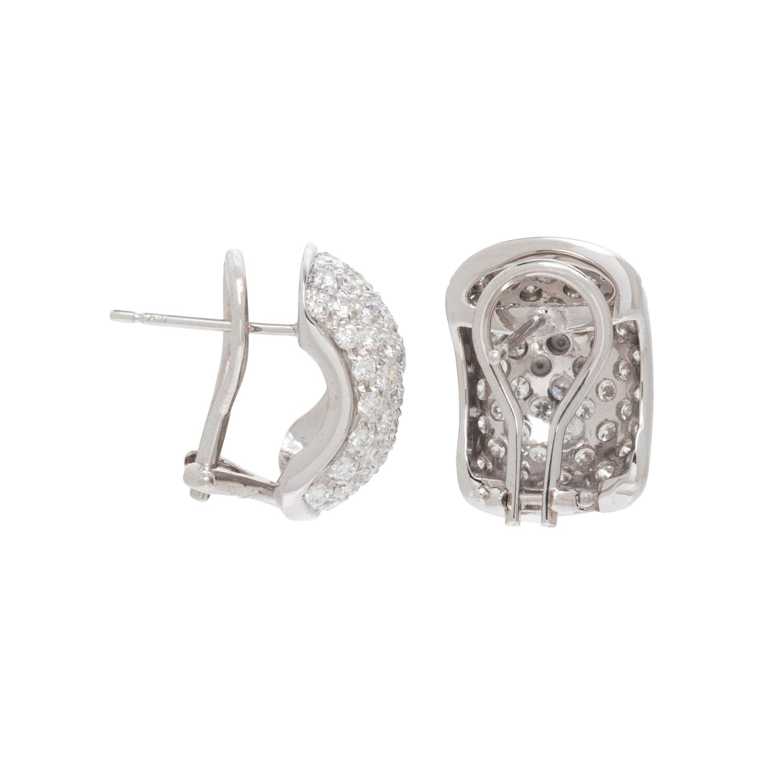WHITE GOLD AND DIAMOND HALF HOOP EARCLIPS