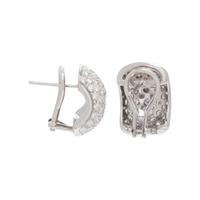 WHITE GOLD AND DIAMOND HALF HOOP EARCLIPS