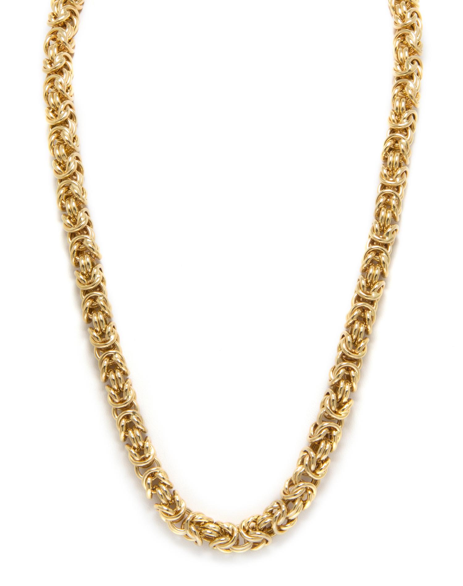 An 18 Karat Yellow Gold Byzantine Chain Demi Parure, 51.90 dwts.