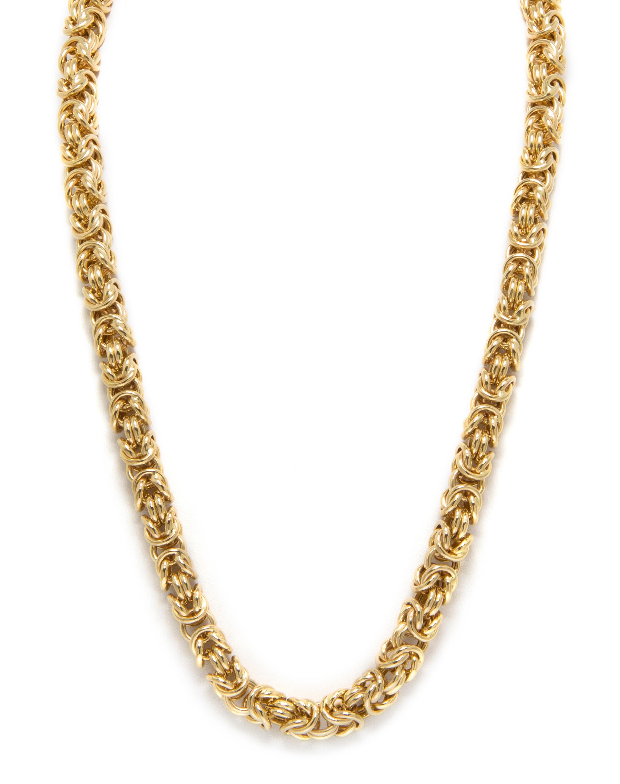 An 18 Karat Yellow Gold Byzantine Chain Demi Parure, 51.90 dwts.