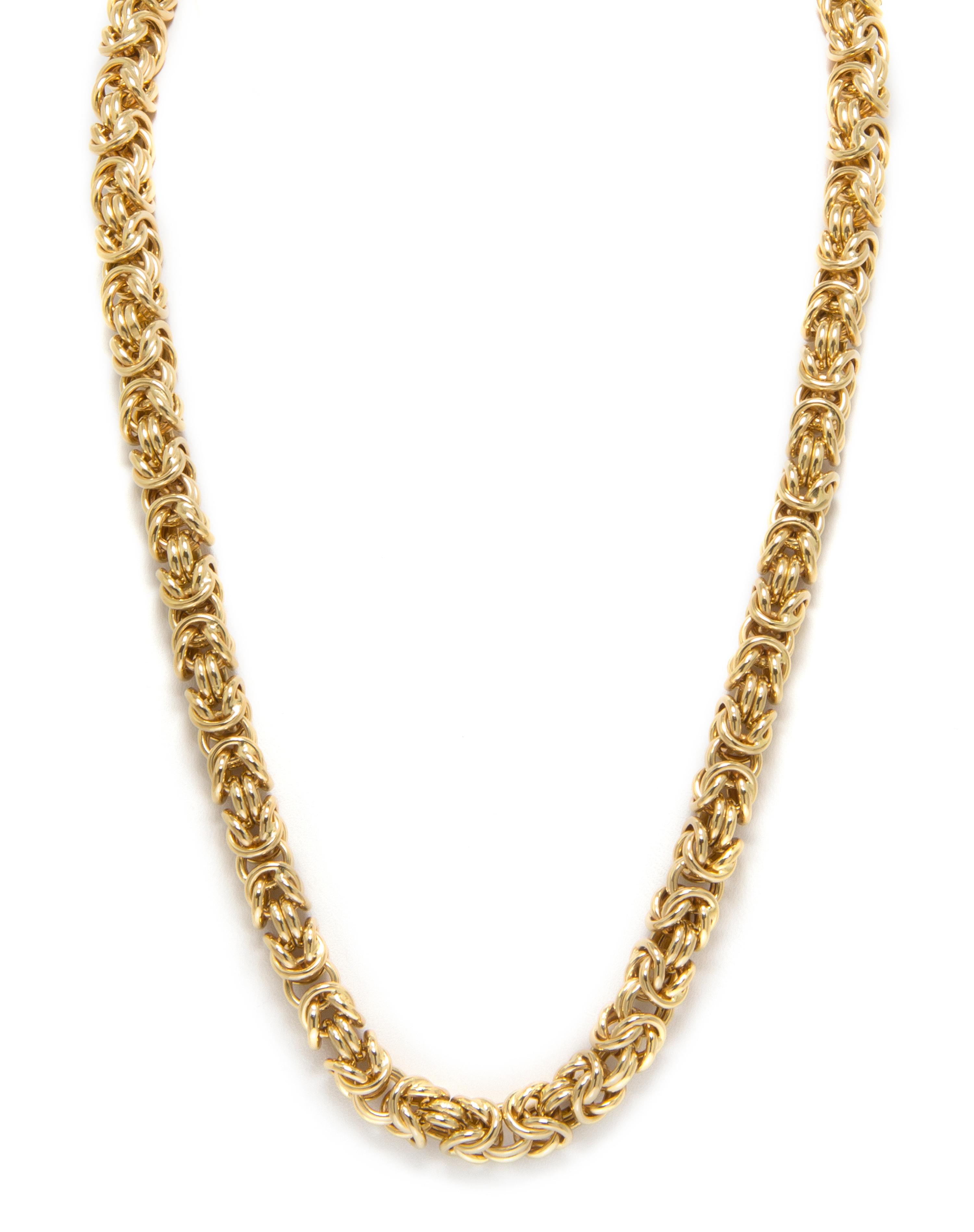 An 18 Karat Yellow Gold Byzantine Chain Demi Parure, 51.90 dwts.