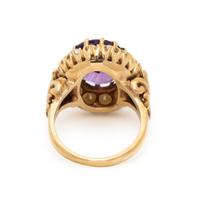AMETHYST AND SEED PEARL RING