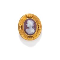 VICTORIAN, HARDSTONE CAMEO BROOCH