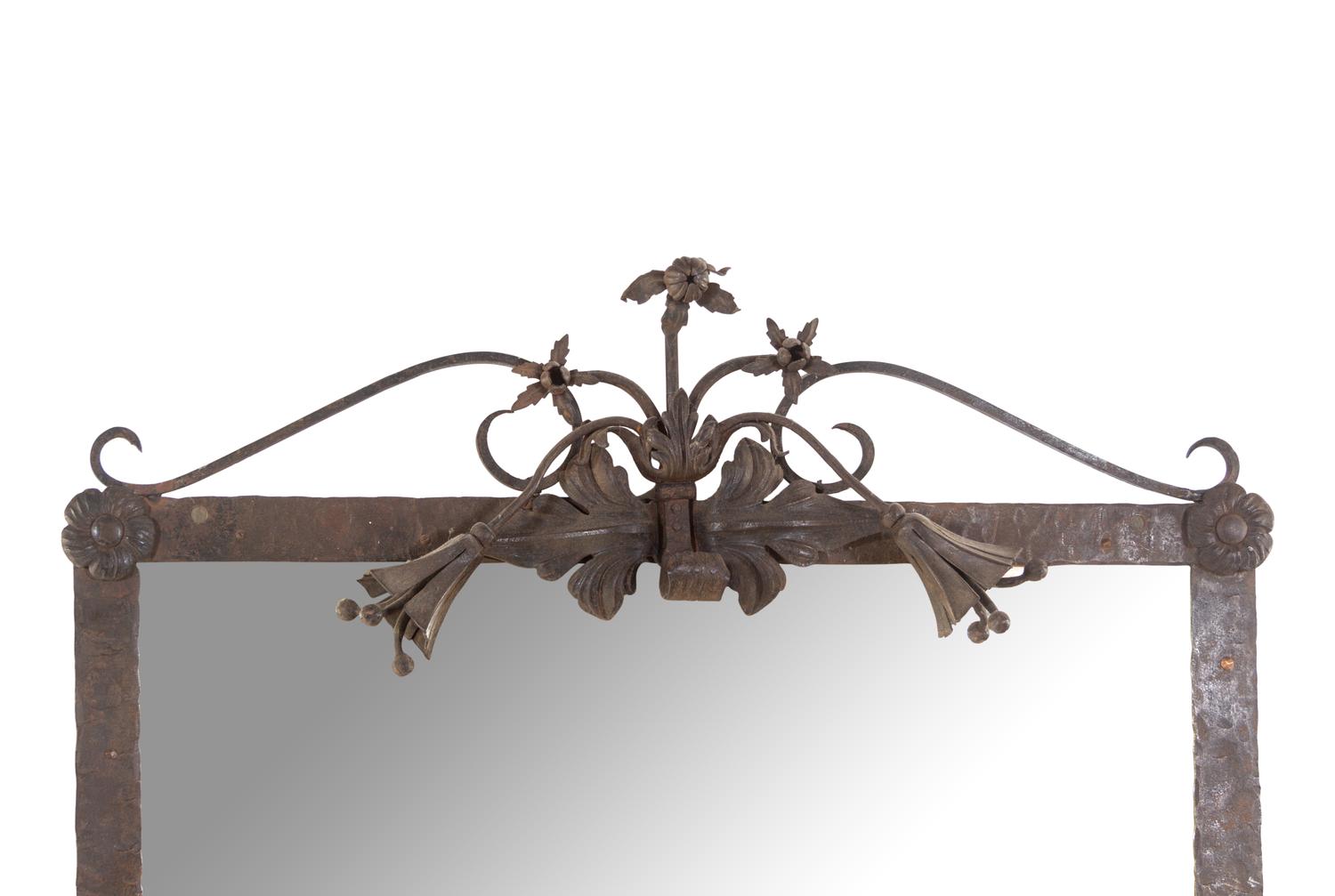 A French Wrought Iron Mirror