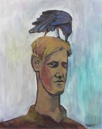 Robert Amft, (American, b. 1916), Untitled (Man with Bird on Head), c. 1942