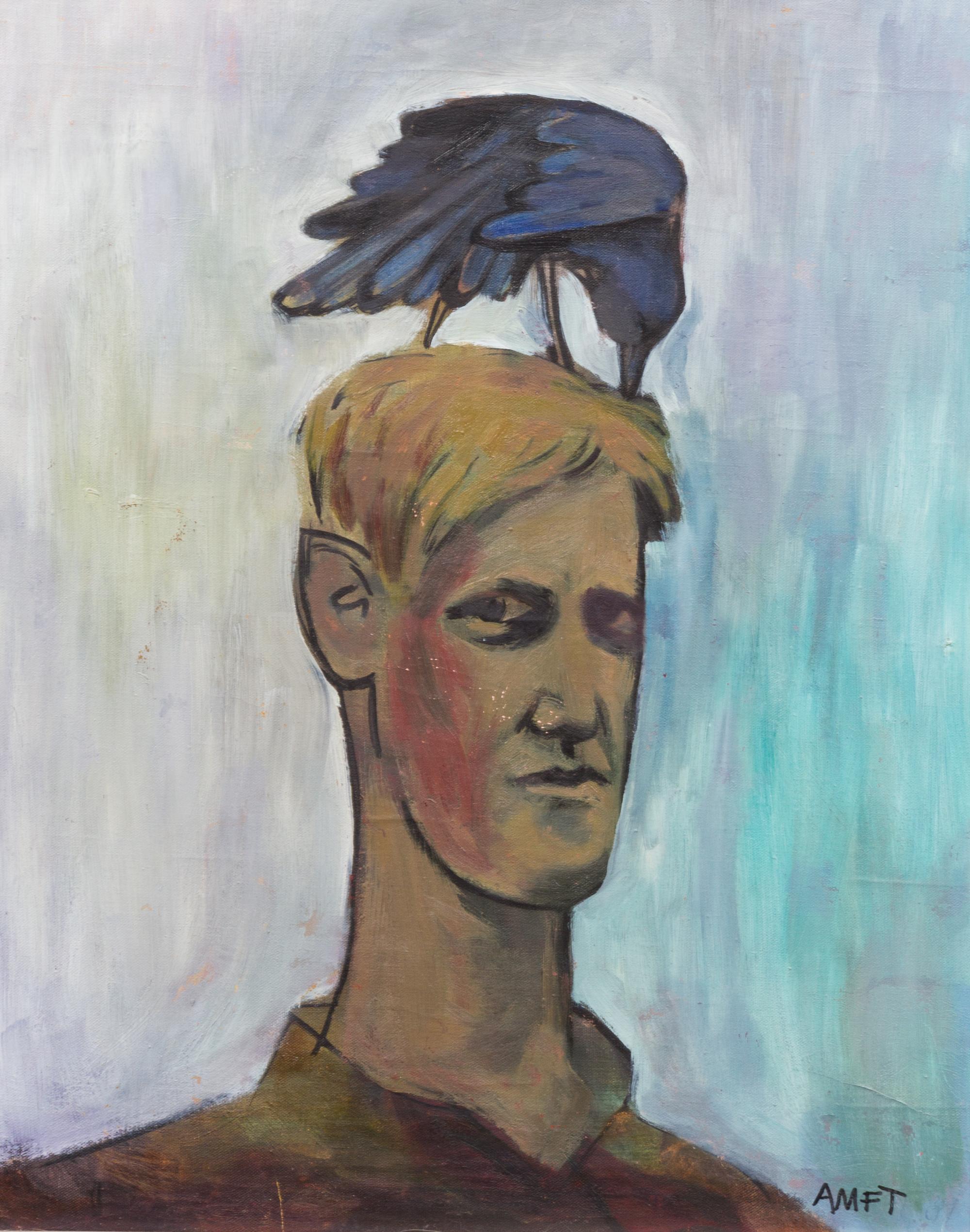 Robert Amft, (American, b. 1916), Untitled (Man with Bird on Head), c. 1942