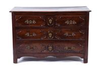 A Louis XV Provincial Walnut Commode Height 33 x width 50 x depth 23 inches. — LATE 18TH/EARLY 19TH CENTURY