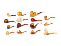 Fifteen Carved Meerschaum Pipes