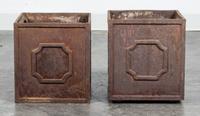 A Pair of Victorian Style Cast Iron Jardinieres Height 18 inches.